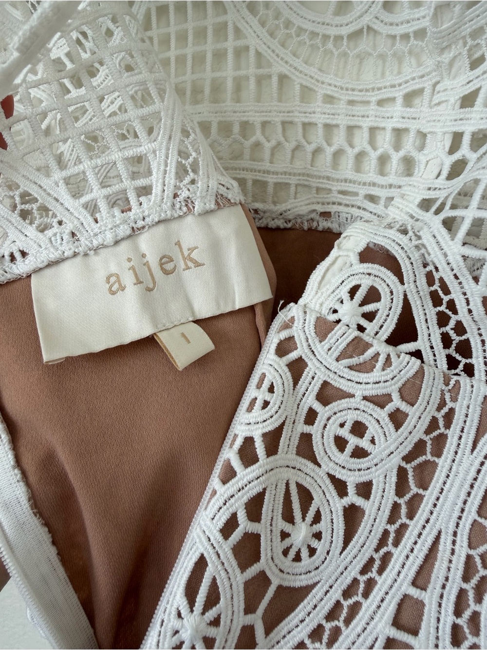 Aijek Designer Blackjack Embroidered Mini Dress in White Small - Picture 3 of 11